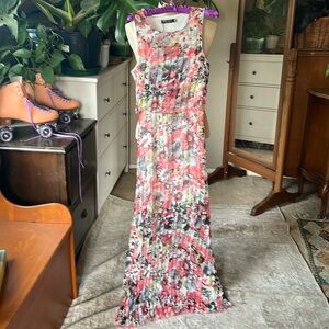 Mia Mia vibrant floral chiffon maxi dress, woman’s medium